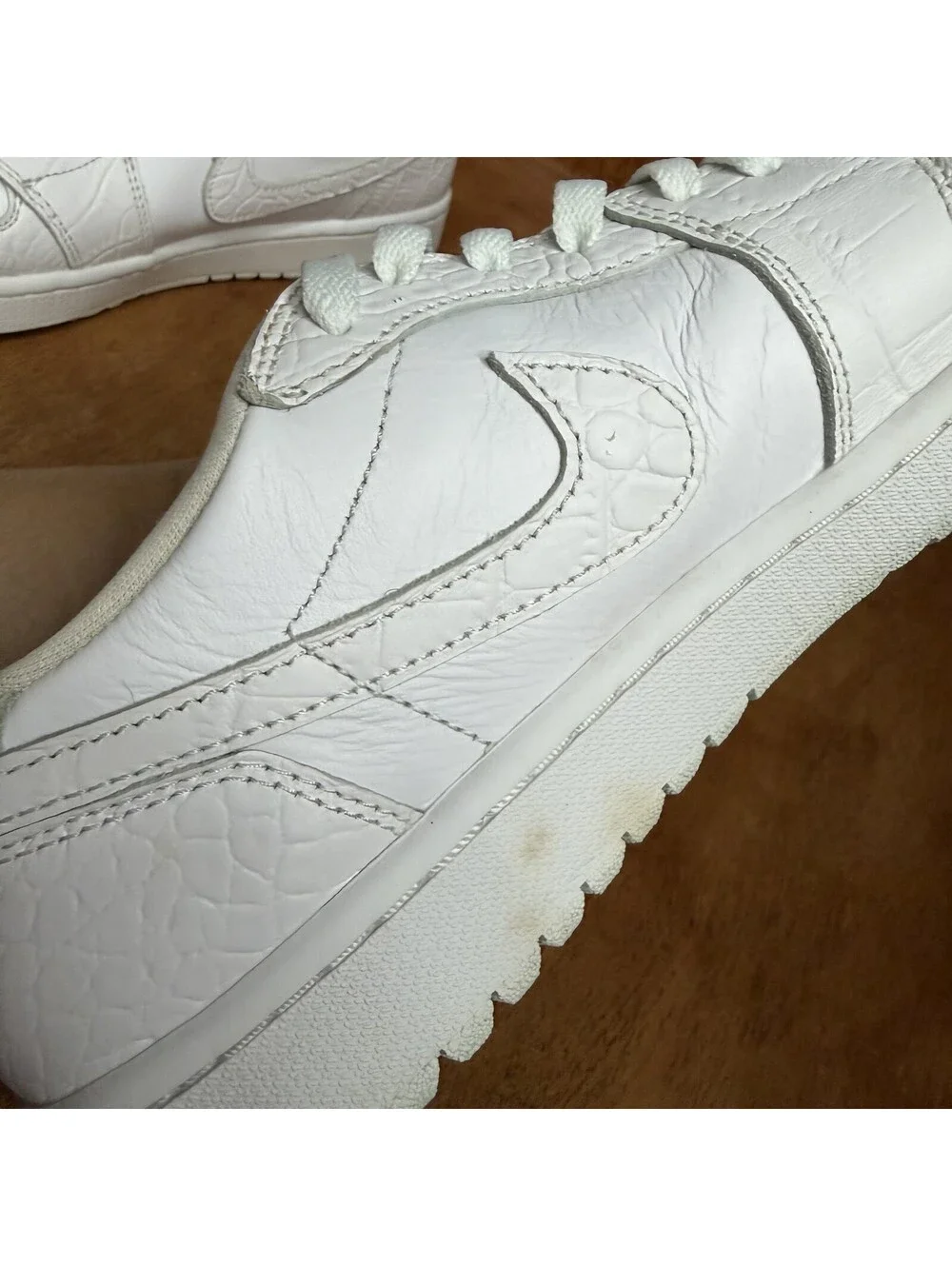 Nike Air Jordan 1 Low Golf Triple White Croc Shoes Mens 11 Sneakers DD9315-110
